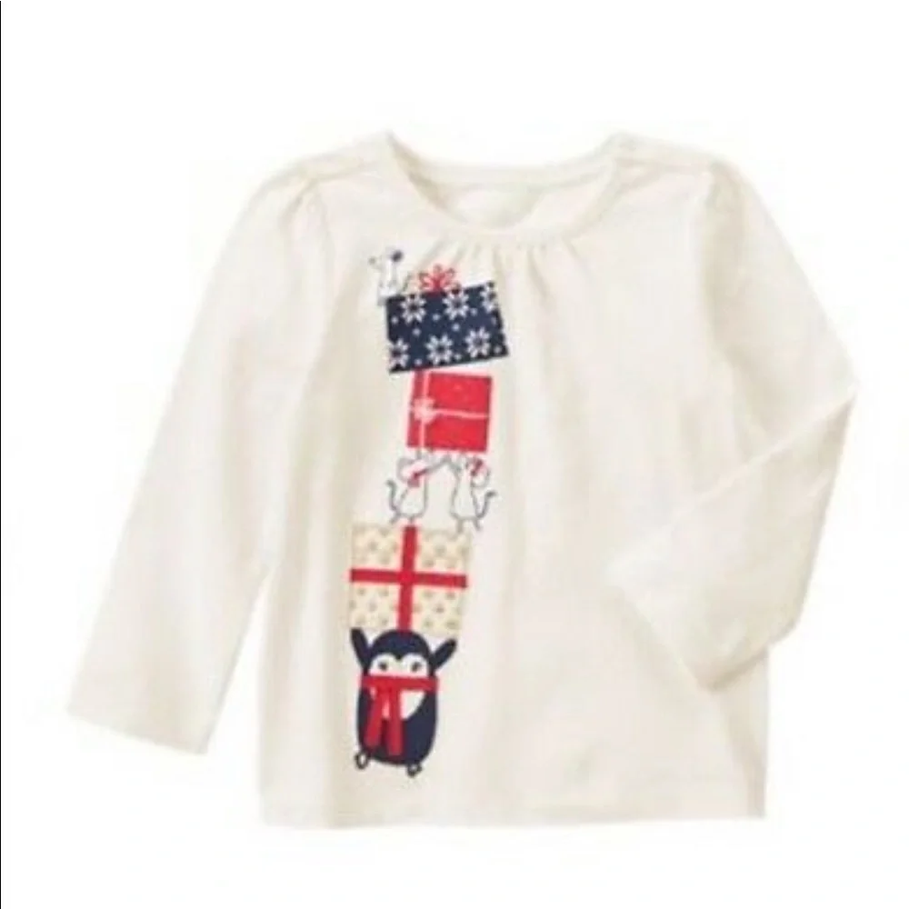Gymboree Hoho Shop Penguin Winter Gift shirt